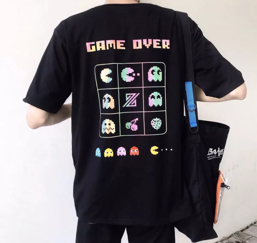 Áo Thun Nam Nữ Form Rộng Hàn Quốc In Hình GAME OVER Độc Đẹp Vải Dày Mịn Thoáng Mát Thiết Kế Thời Trang Kiểu Dáng Năng Động Trẻ Trung ( đen )