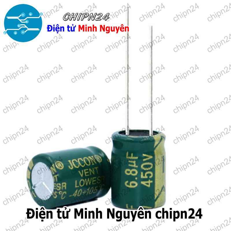 [5 con] (F262) Tụ hóa 6.8uF 450V Tím Vàng (10x13mm) (Tần số cao) - HH004869