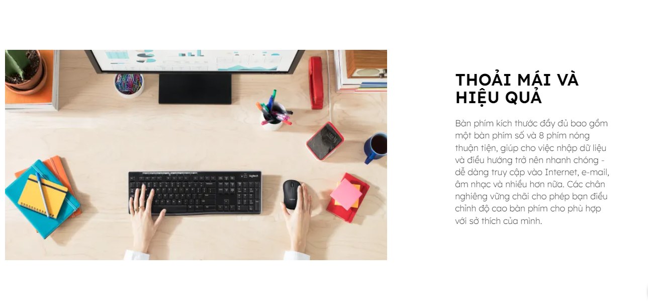 Bàn phím không dây LOGITECH WIRELESS K270 (Đen) Chính Hãng