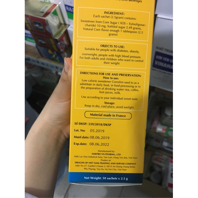 Đường Bắp Ăn Kiêng Corn Slim Hộp 50 Gói