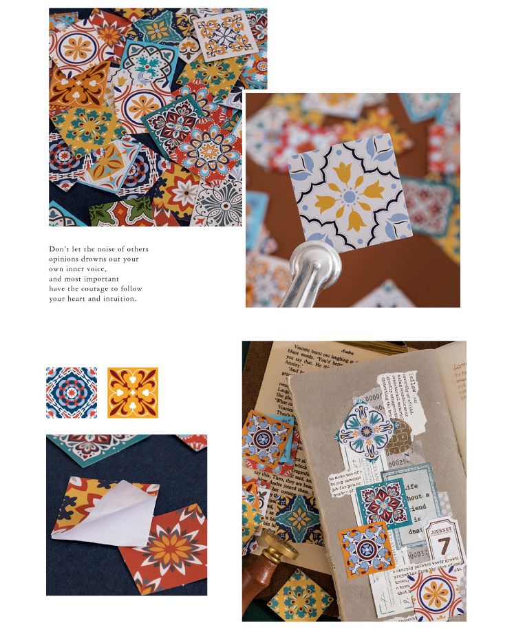Bộ 46 Sticker Gạch Bông dán trang trí E43