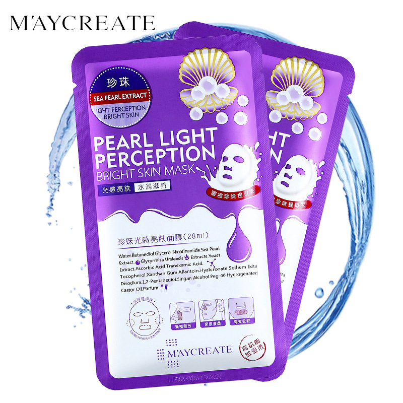 TAMIKO - Combo 5 mặt nạ Maycreate ngọc trai dưỡng trắng da mặt nạ giấy dưỡng ẩm mặt nạ nội địa Trung TM-MA294