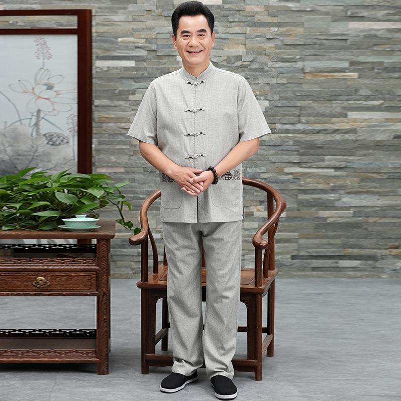 Nơi bán ( BỘ ĐŨI TẶNG BỐ) bộ quần áo nam chất đũi thêu túi !!! cực chất đủ mầu