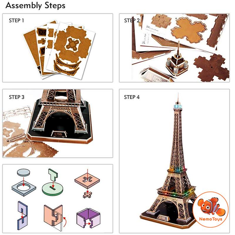 Mô hình giấy 3D CubicFun - Eiffel Tower (France) - C044h