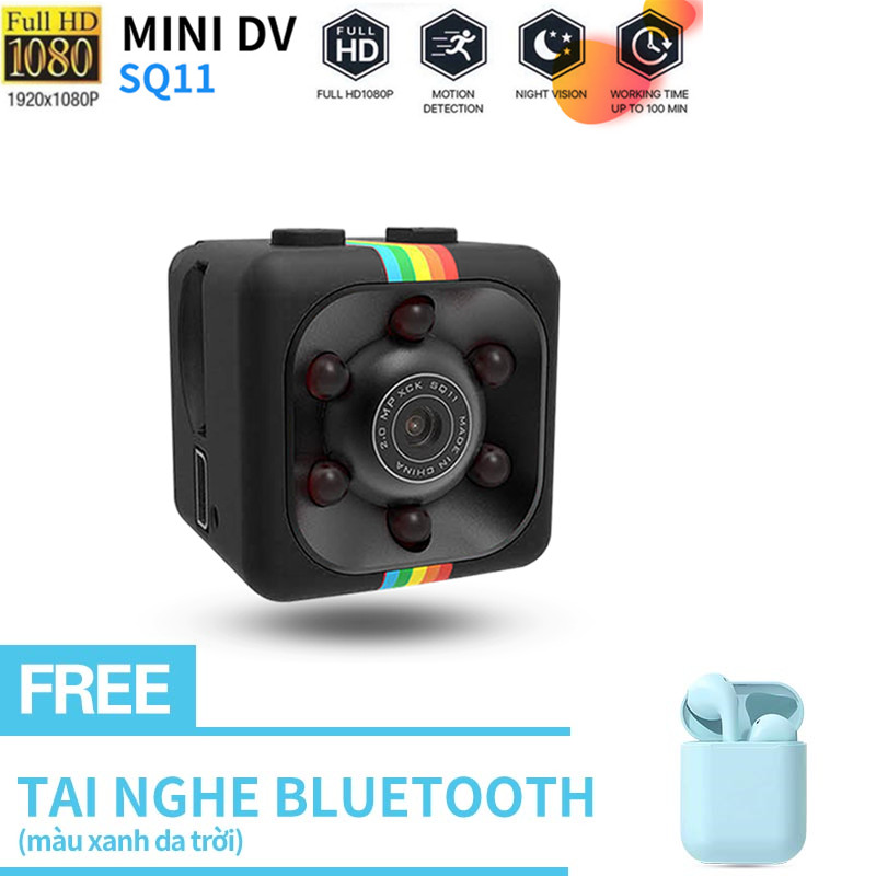 【Có tai nghe Bluetooth I12 miễn phí】Camera An Ninh Mini sq11 Chính Hãng, Giám Sát Từ Xa, Chất Lượng Hd 1080P, Hỗ trợ tối đa thẻ nhớ 32GB, Kích Cỡ Siêu Nhỏ Và Dùng Cho Gia Đình