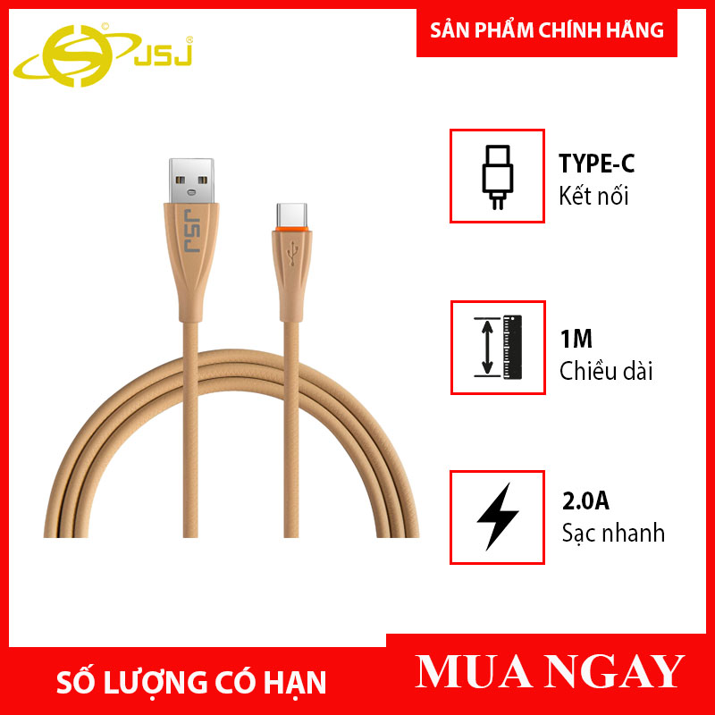 [HCM]Dây Cáp Sạc USB-Type C / 2A - JSJ-232 C Dài 1m