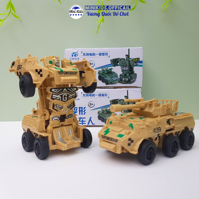Đồ chơi trẻ em xe tăng biến hình, xe thiết giáp biến hình robot ,xe bọc thép robot- Đồ chơi MiniKids