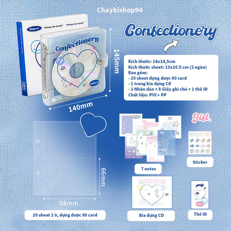 Binder CD Rosy Posy có sẵn 20 sheet đựng được 80 card, 1 ô đựng CD, sticker, note - Sổ đựng ảnh