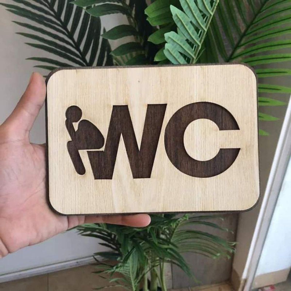 Bảng gỗ trang trí treo wc
