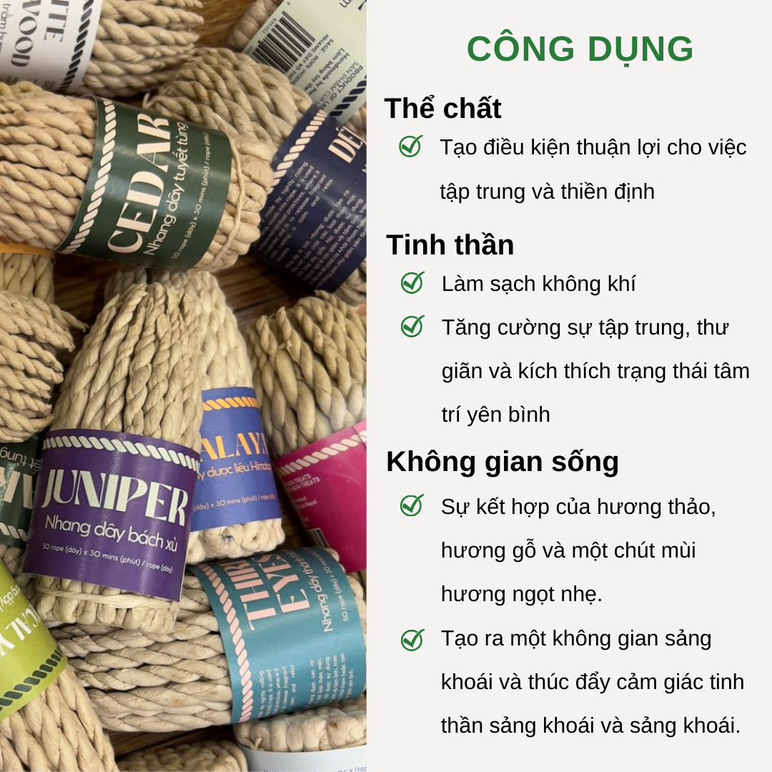 Nhang dây tuyết tùng CEDAR [Labbi] Rope Incense