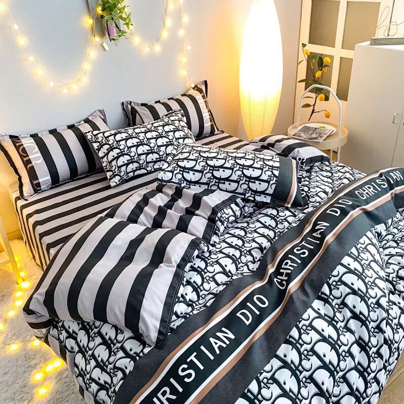 Bộ chăn ga gối phong cách Hàn Quốc Dir  bo chun đủ kích thước