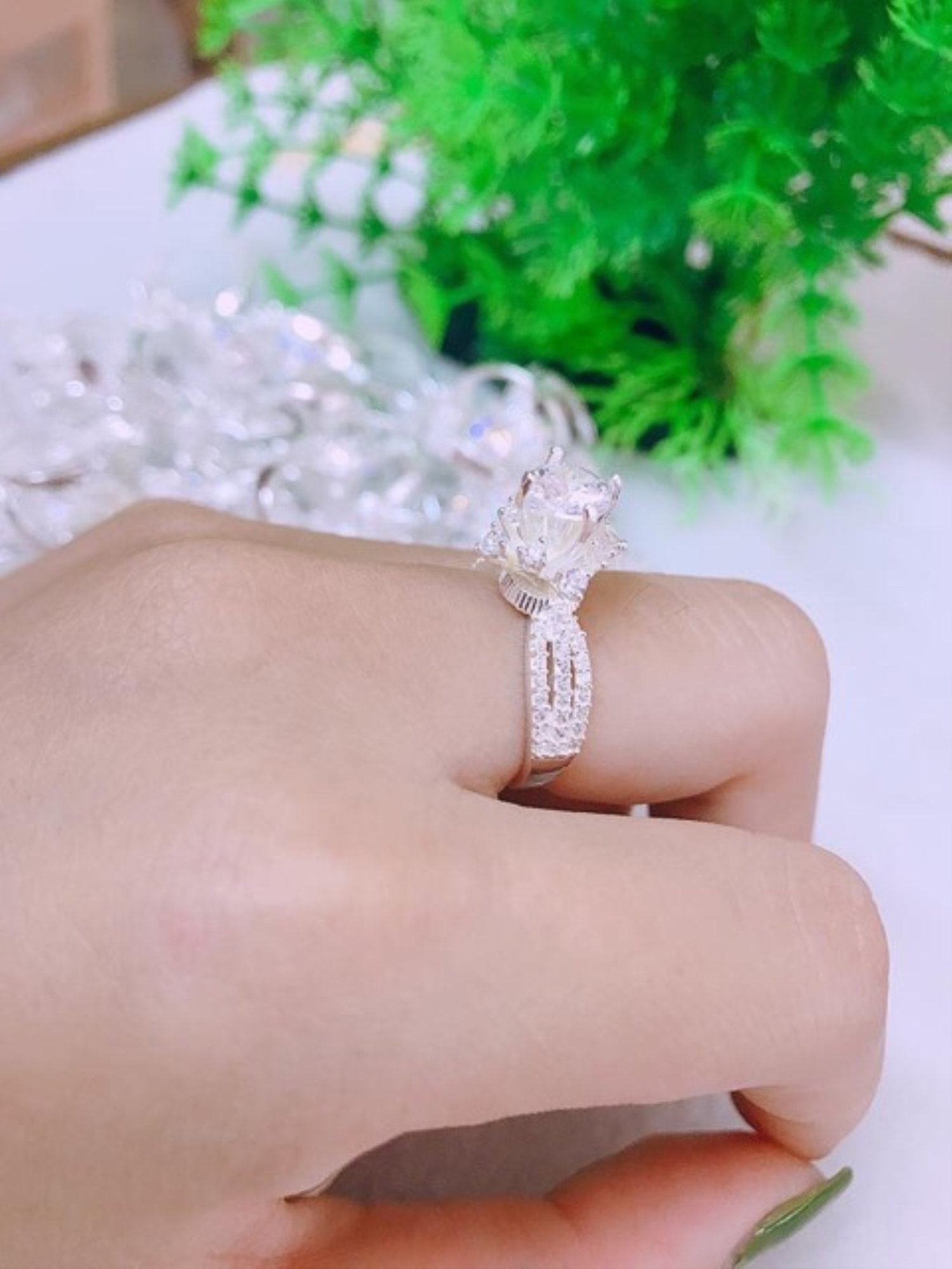 ✸☁ Nhẫn nữ THJ - Nhẫn nữ bạc ta đá cao sáng đẹp sang trọng chuẩn bạc ta
