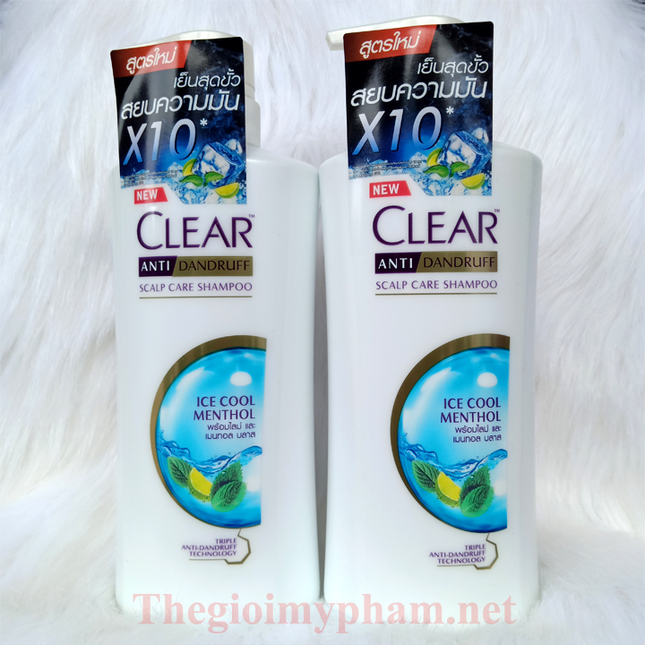 Combo 2 Chai Dầu Gội Clear Bạc Hà 390g Thái Lan