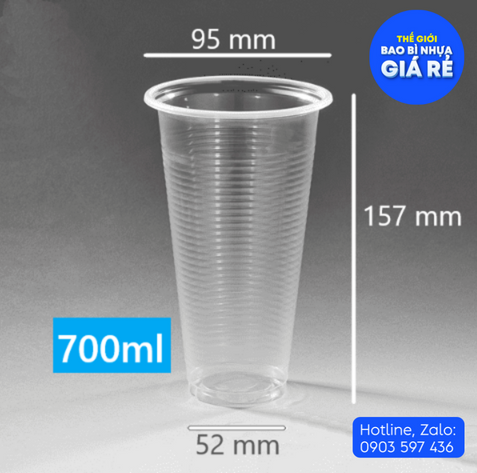 [ HCM - 50 ly ] Ly Nhựa sọc PP 700ml - dùng 1 lần