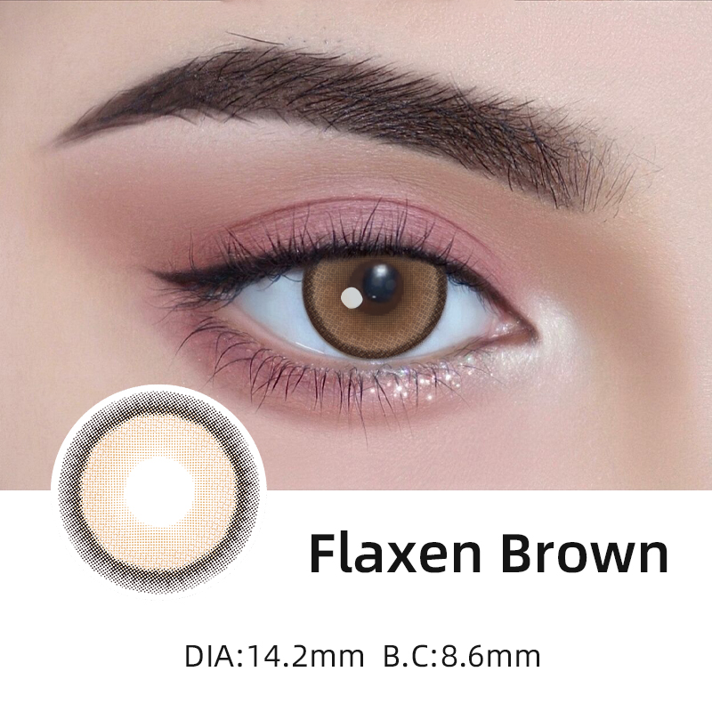 Mrs. h new arrival Brown two piece gradient gray contact lens with 14.0mm daily use powerful natural soft lens 14.2mm