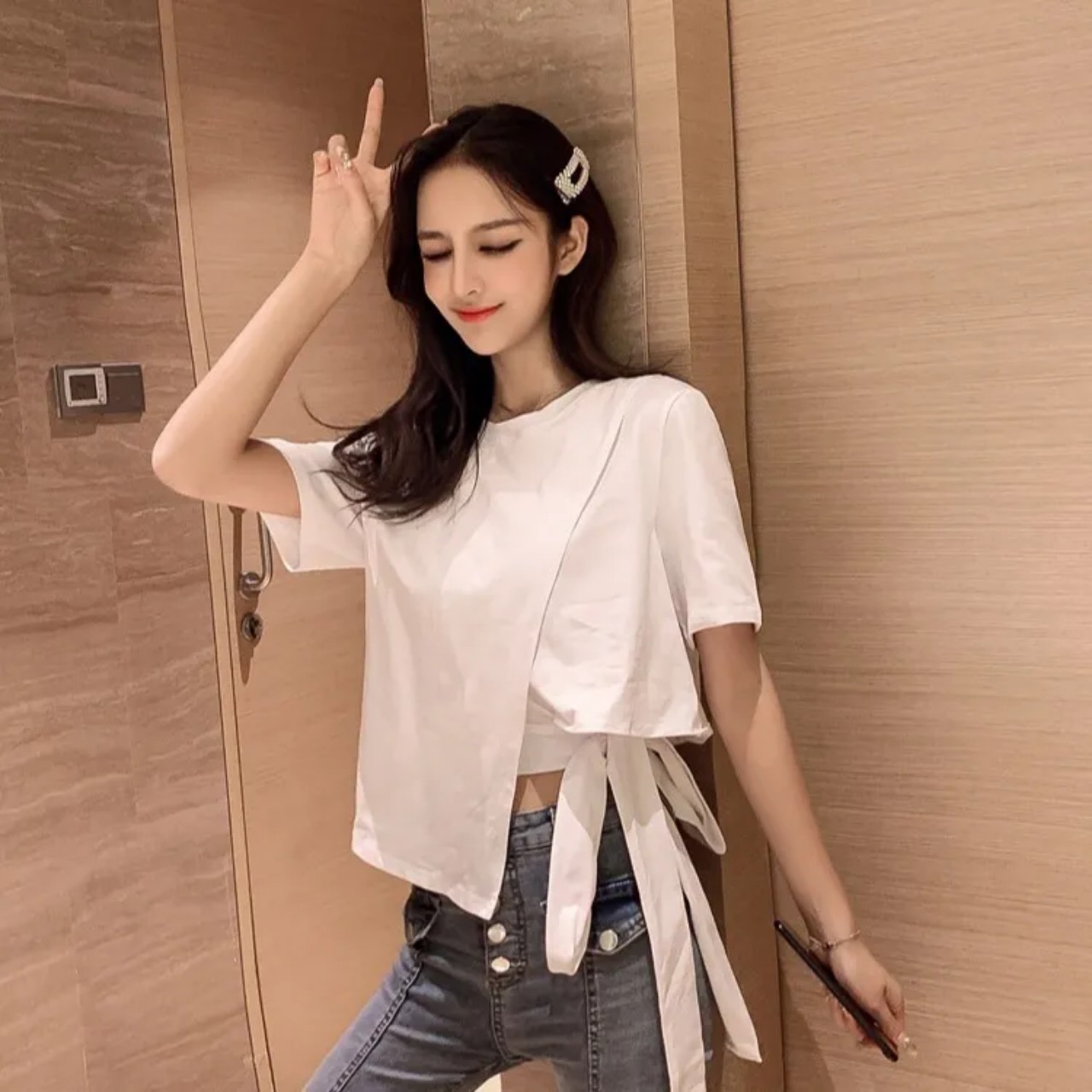 Aó Thun Captop Cột Dây Dễ Thương