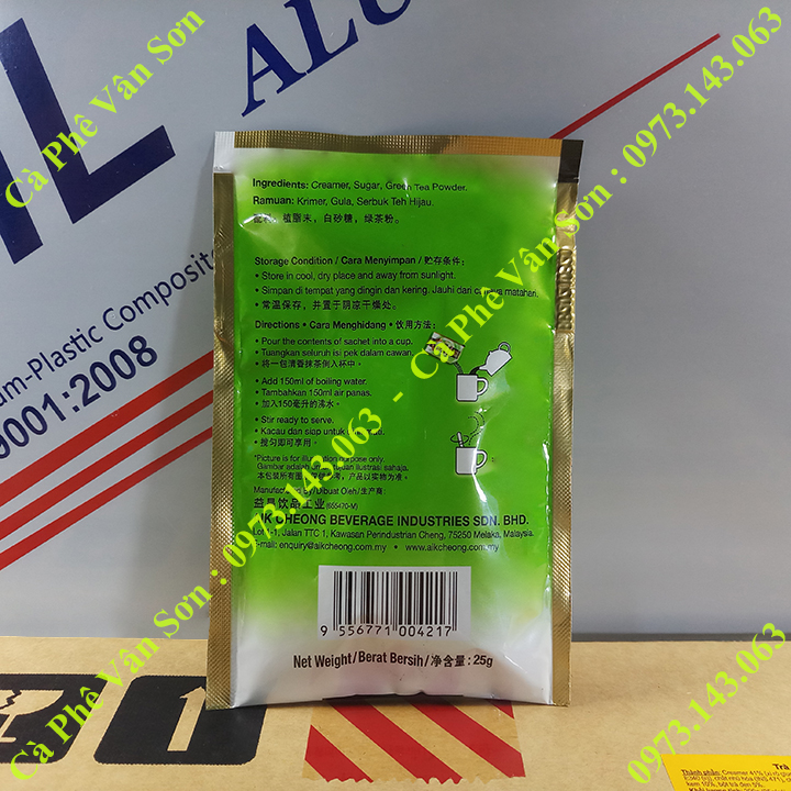 Trà Sữa Matcha Aik Cheong bịch 300g (12 gói x 25g)