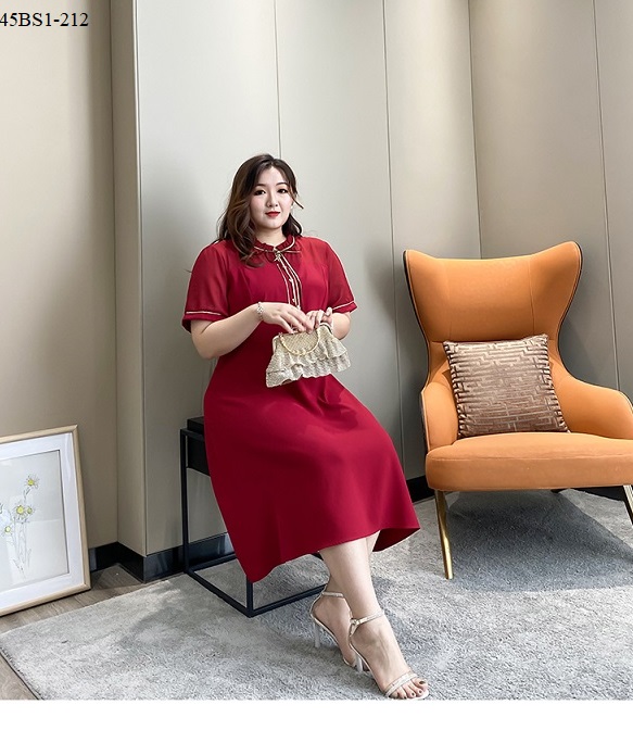 đầm suông đỏ đô che khuyết điểm big size