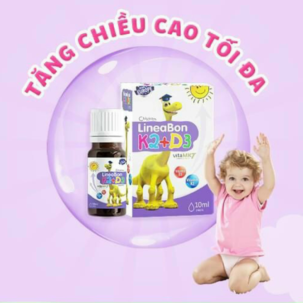 Vitamin D3 giúp tăng chiều cao cho bé Lineabon K2+D3