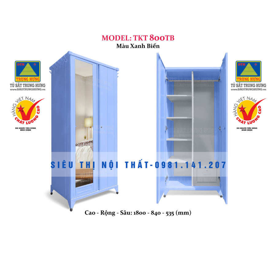 Tủ sắt lắp ráp Trung Hưng TKT 800TB Siêu Thị Nội Thất