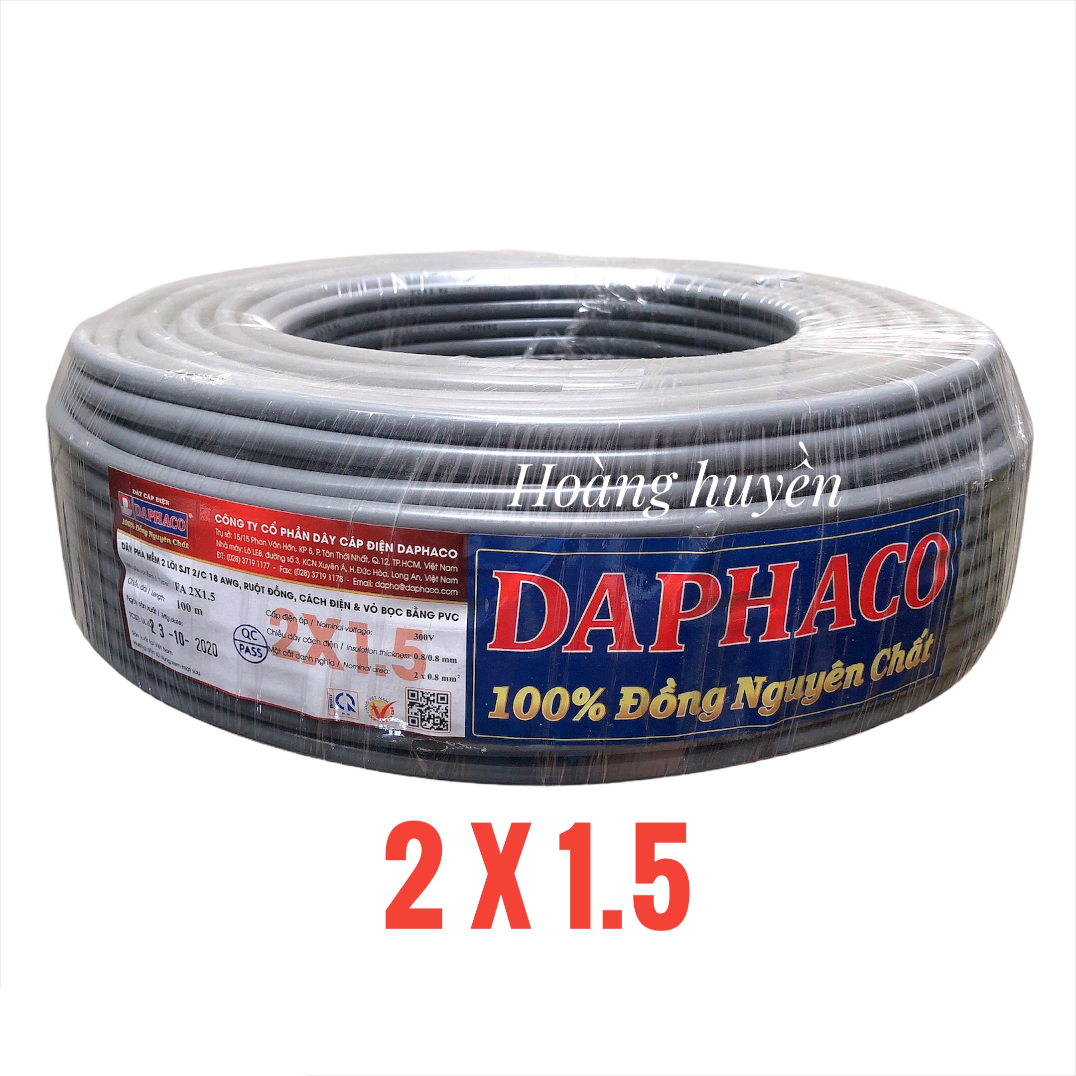 [HCM]Dây điện đôi 2x1.5 daphaco ( giá 1 mét )