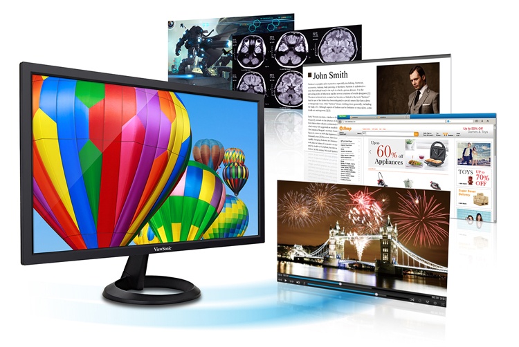 Màn hình LCD 21.5” ViewSonic VA2261-2 Chính hãng (TN - VGA, DVI, 1920x1080, 75Hz, Kèm cáp VGA, Treo tường)