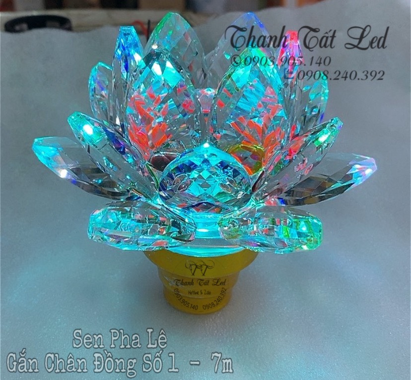 ✨ Đèn Sen Pha Lê Gắn Chân Đồng Size Số 1 - 7Màu ( Qui Cách Tính Cái ) ✨