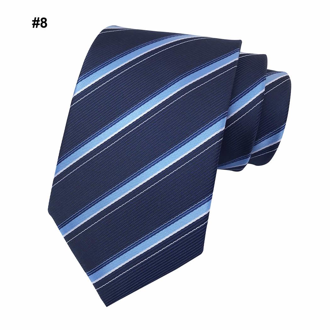 20 Kiểu Đàn ông Màu rắn Cà vạt Sọc Polyester Silk 1200 Mật độ cực cao Đan cổ điển 8CM Wide Jacquard dệt cà vạt quý ông phù hợp với phụ kiện cho tiệc cưới công sở
