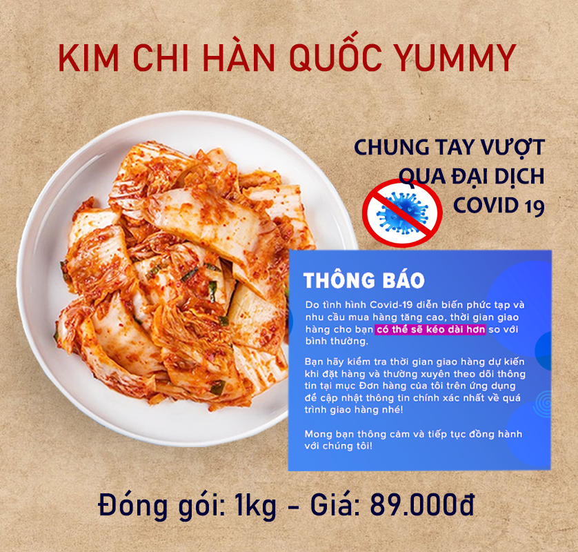 Chỉ giao Miền Nam - 1 kg Kim chi cải thảo CẮT LÁT Hàn Quốc lên men với bột