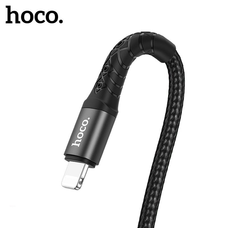 Cáp sạc nhanh 3A Hoco DU19 Lightning dây dù siêu bền dài 1M cho iPhone/iPad