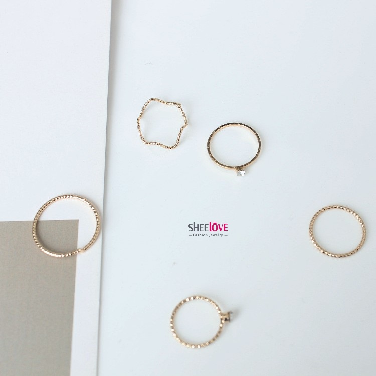 SET 5 NHẪN HÀN QUỐC DỄ THƯƠNG XINH XẮN CHO NỮ