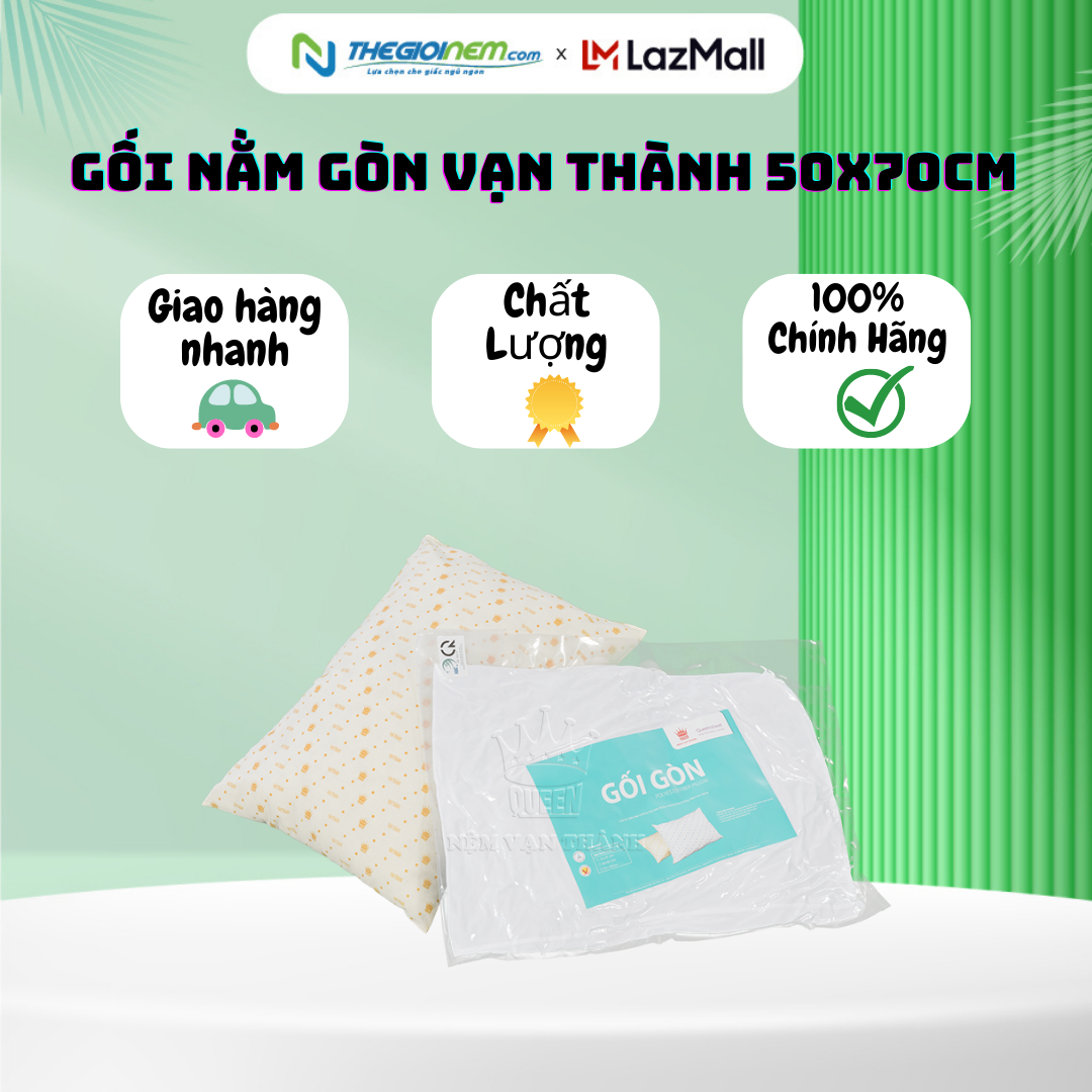 Gối nằm gòn polyester Vạn Thành 50x70cm
