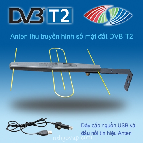 Anten Truyền Hình Ngoài Trời Kỷ Thuật Số HKD 113 - T2 Kèm Dây Cấp Nguồn Usb