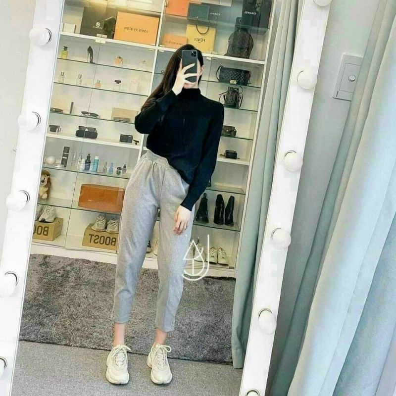 Quần Baggy Nữ Chất Dạ Cạp Chun