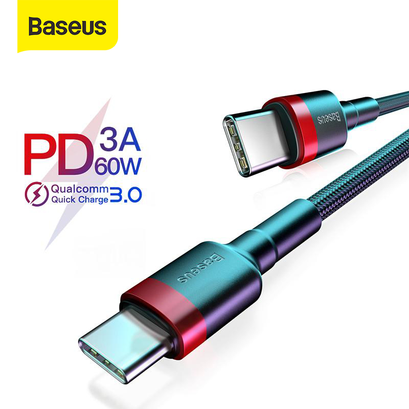 Baseus USB Type C to Type C Cable for Redmi Note 7 Pro Quick Charge 4.0 Fast Charge Type-C Cable for Samsung S8 S9 USB-C Cable