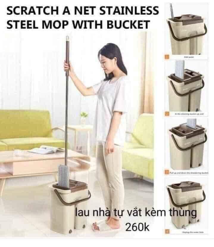 BỘ  CÂY LAU NHÀ KÈM THÙNG
