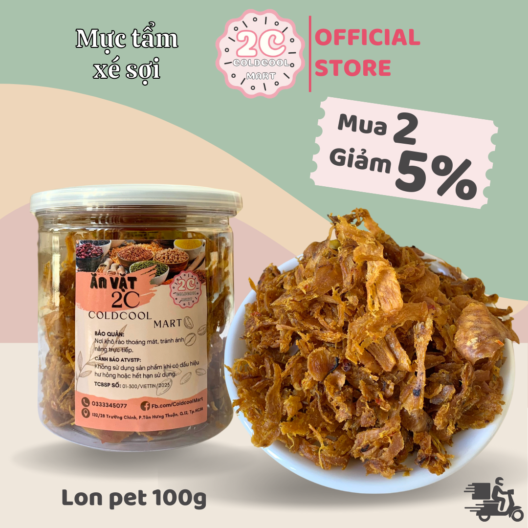 Mực tẩm xé sợi 100g coldcool mart