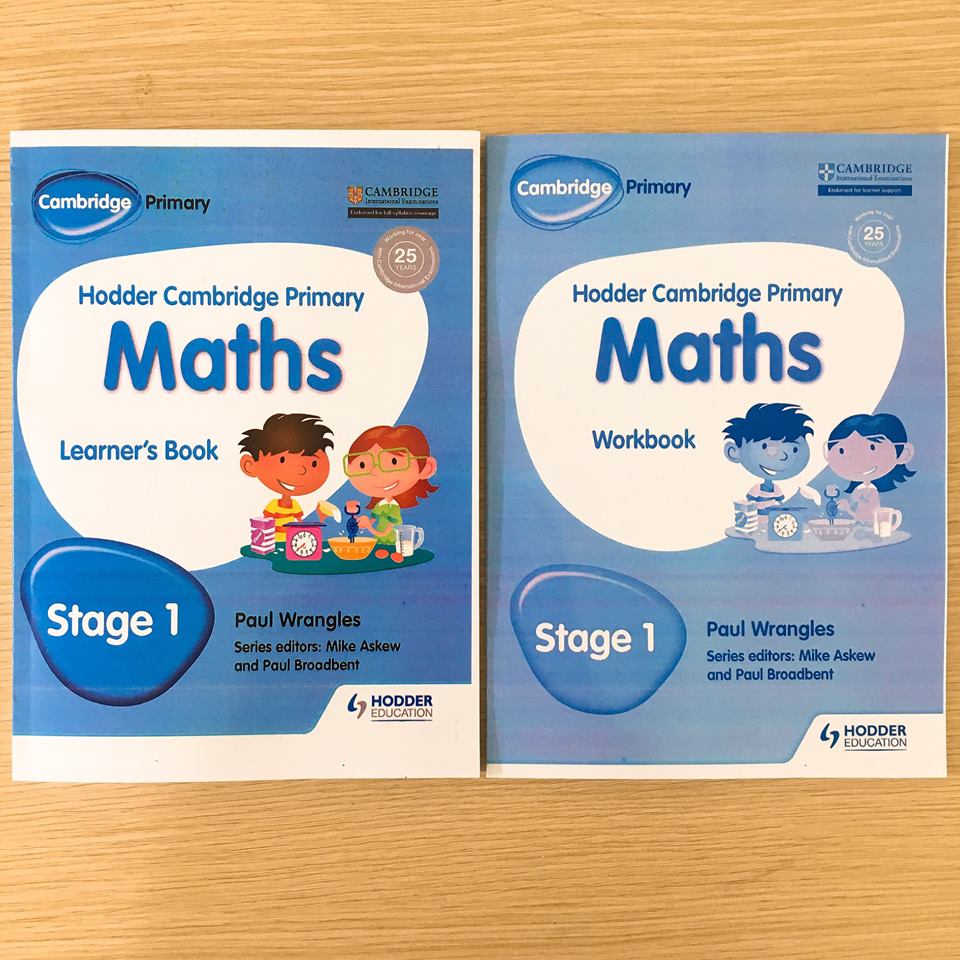 Hodder cambridge primary maths- stage 1- lb +wb - in đẹp