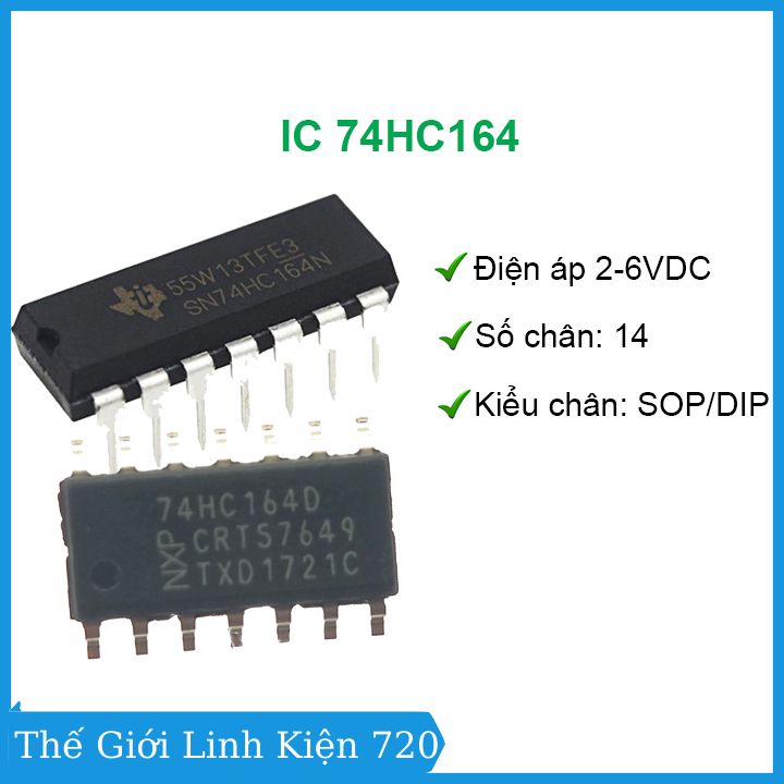 Combo 5 IC 74HC164 cổng si tốc độ cao