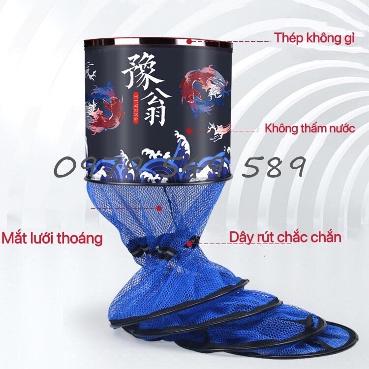 Rọng đựng cá cao cấp giỏ đựng cá câu đài rọng đựng cá khung kim loại siêu bền