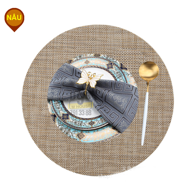 Tấm Lót Khăn Lót Chén Dĩa Bàn Ăn Cánh Quạt Tứ Giác Cho Bàn Tròn Đủ Kiểu Bàn 45x29cm