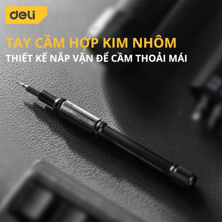 Bộ Tua Vít Đa Năng Deli 25 Chi Tiết Cao Cấp Chính Hãng - Thiết Kế Hiện Đại, Đầu Vít Từ TÍnh Dễ Dàng Sử Dụng - DL240025B - Hình ảnh 4