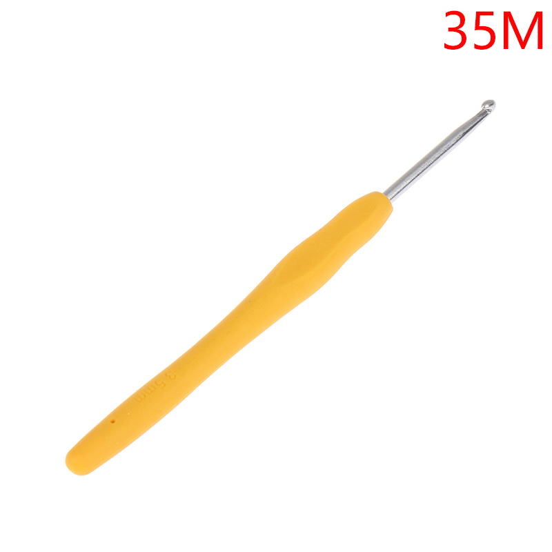 1 cái 2.0-6.0mm tay đan cầu vồng mềm tay cầm móc cao su dụng cụ may sợi móc thủ công kim đan