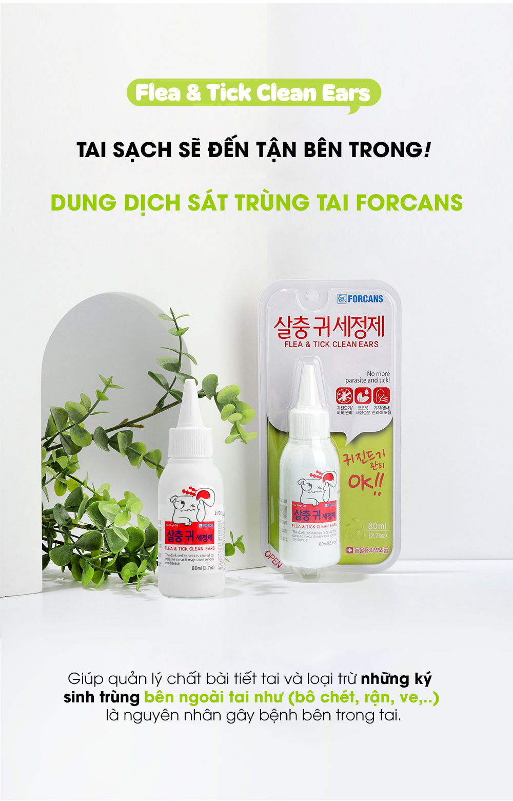 Dung dịch rửa tai cho thú cưng Forcans 100ml