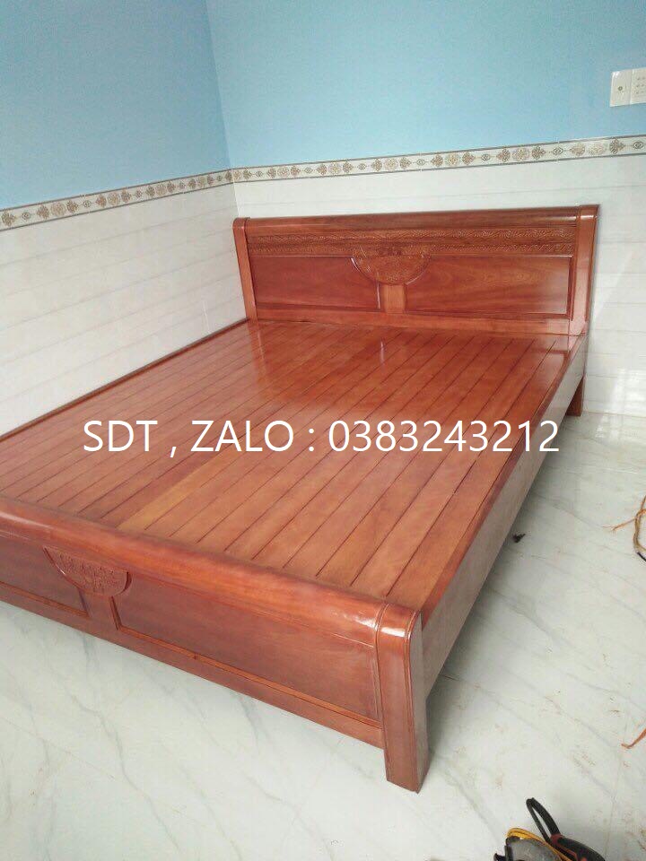 giường gỗ xoan đào 1m8 rác phản