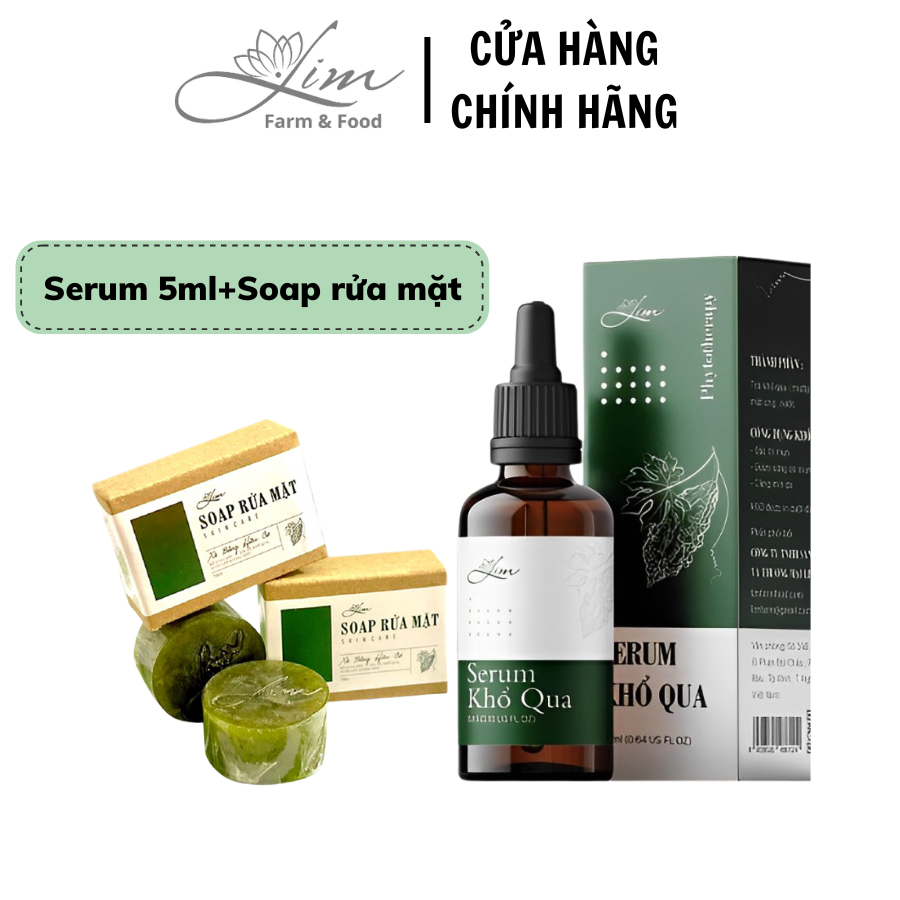 Combo 2 sản phẩm khổ qua Lim Farm dành cho da mụn
