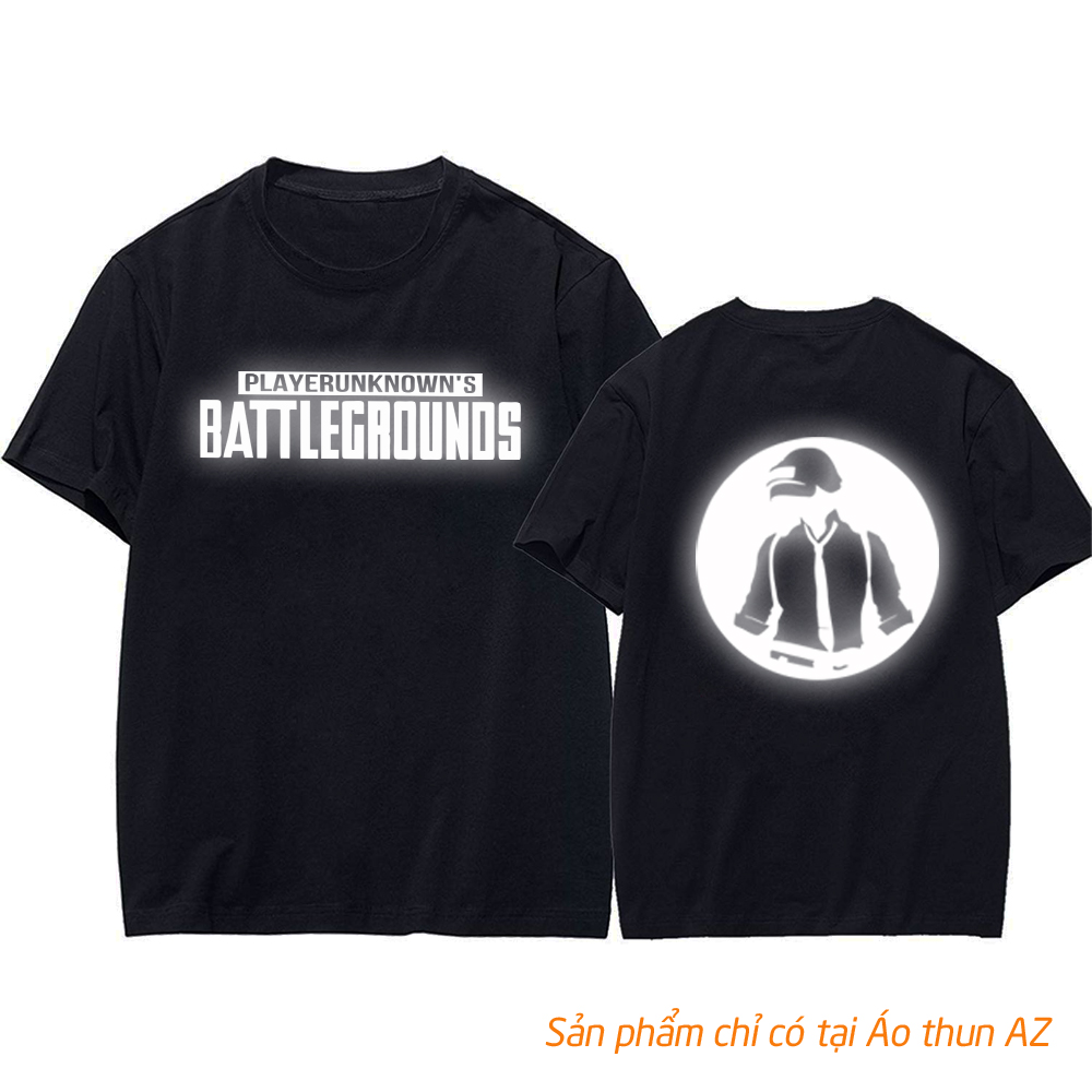 Áo thun nam màu đen in hình game PUBG phản quang đẹp - Cotton Thái F2404
