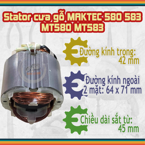 (Hàng DCA) Stator cưa gỗ MAKTEC MT580, MT583, Makita M5801, DCA AMY185 220V
