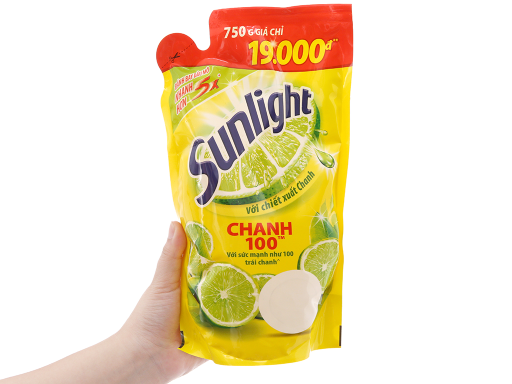 Nước rửa chén Sunlight Chanh 100 Túi 750g