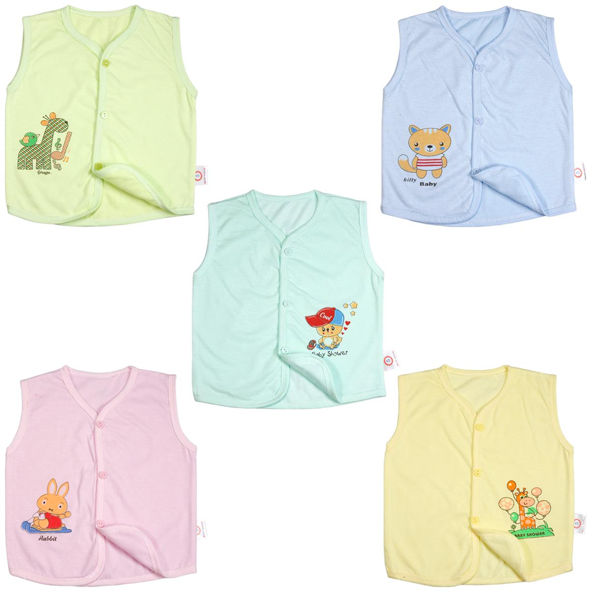 Combo 5 Áo gile  ( áo ghi lê ) 2 lớp cotton cho bé từ 3-14kg (ảnh thật) 5GL01KF - KIBA Fashion ( quần áo thu đông cho bé, áo ghi lê cho bé )